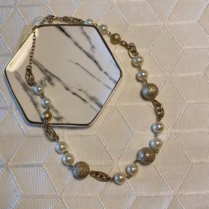 Cezanne Gold and Pearl Necklace